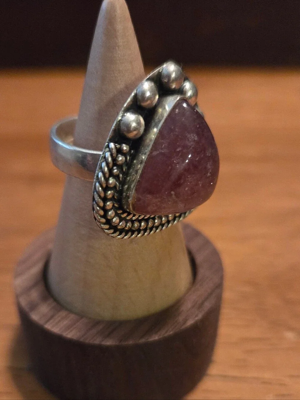 Sterling Silver Sunstone Adjustable Ring
